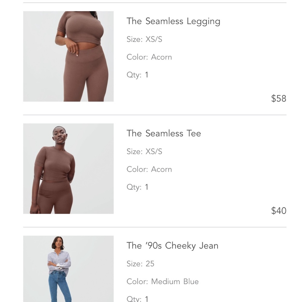 Everlane Seamless Tee + Leggings Set in Acorn XS/S